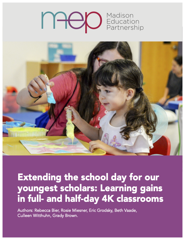 Extending the school day for our youngest scholars: Learning gains in full- and half-day 4K classrooms cover.