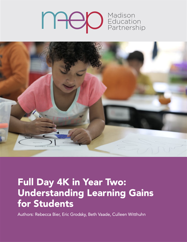 Full Day 4K in Year Two: Understanding Learning Gains for Students cover.