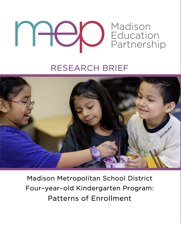 Madison Metropolitan School District Four-Year-Old Kindergarten Program: Patterns of Enrollment brief cover.