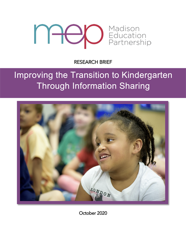 Improving the Transition to Kindergarten Through Information Sharing: Project Report cover.